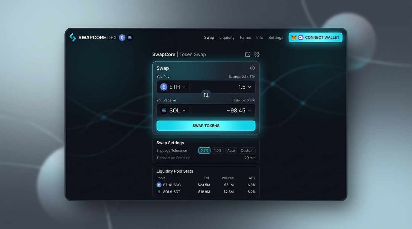 SwapCore Decentralized Exchange Built on Ethereum