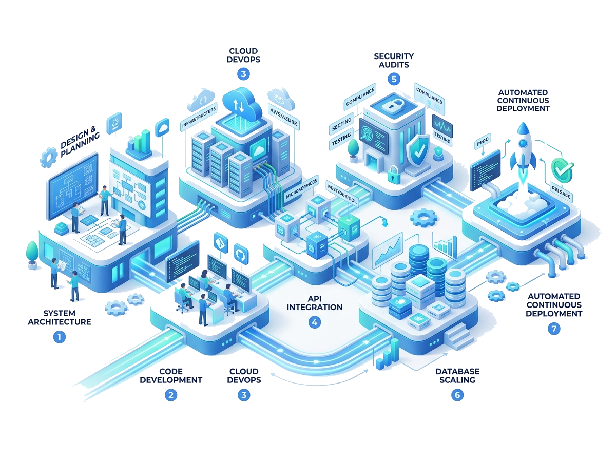 Enterprise software development pipeline and cloud lifecycle